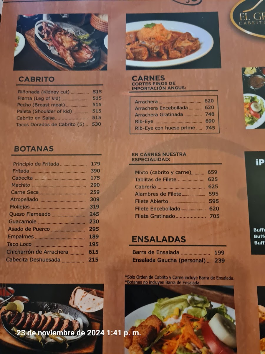 El Gran Pastor Menu - Image 3